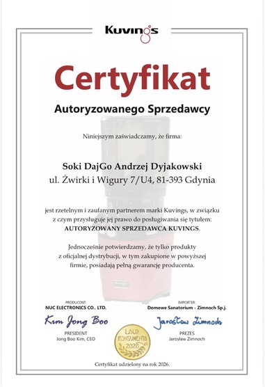 Certyfikat Opieki Posprzedażowej DajGo